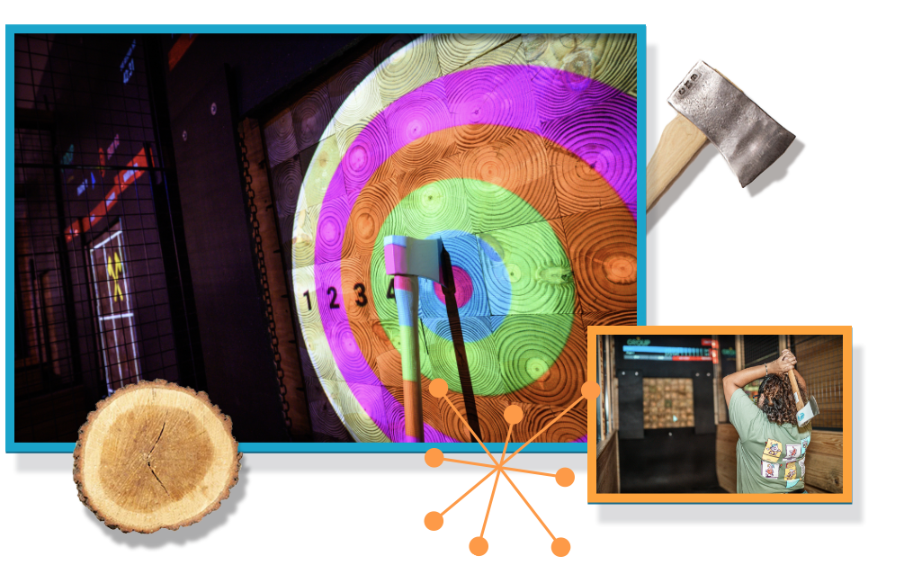 Axe throwing collage